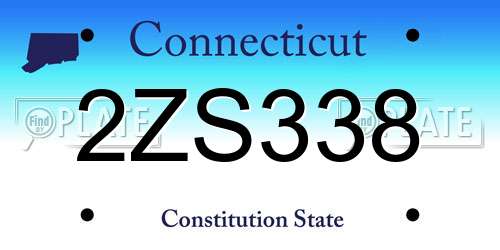 2ZS338 Connecticut License Plate