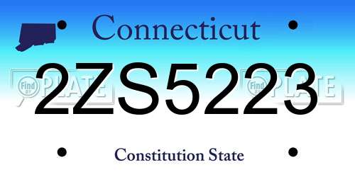 2ZS5223 Connecticut License Plate