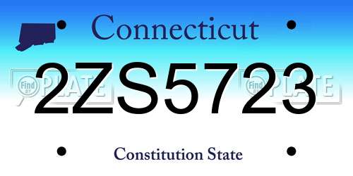 2ZS5723 Connecticut License Plate