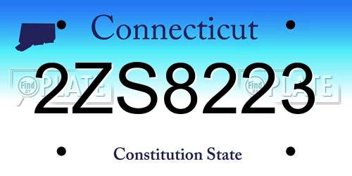 2ZS8223 Connecticut License Plate