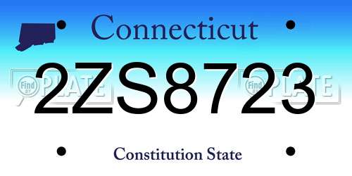 2ZS8723 Connecticut License Plate