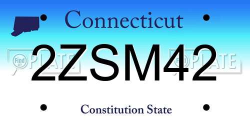 2ZSM42 Connecticut License Plate