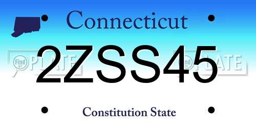 2ZSS45 Connecticut License Plate