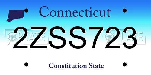2ZSS723 Connecticut License Plate