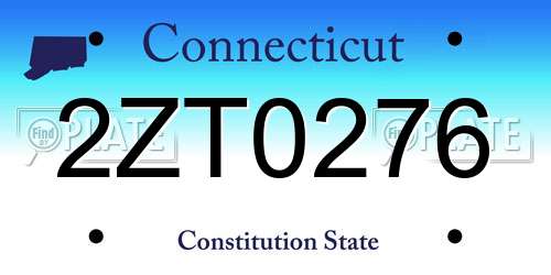 2ZT0276 Connecticut License Plate
