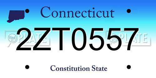 2ZT0557 Connecticut License Plate