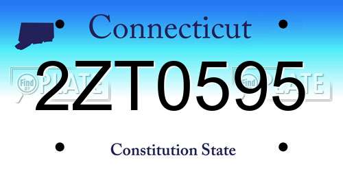 2ZT0595 Connecticut License Plate