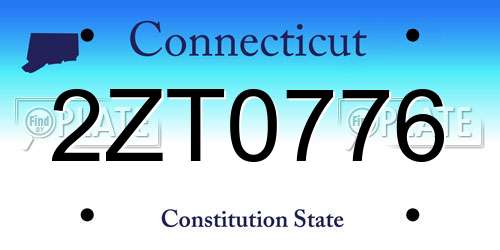 2ZT0776 Connecticut License Plate