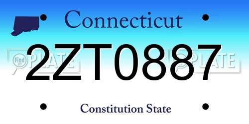 2ZT0887 Connecticut License Plate