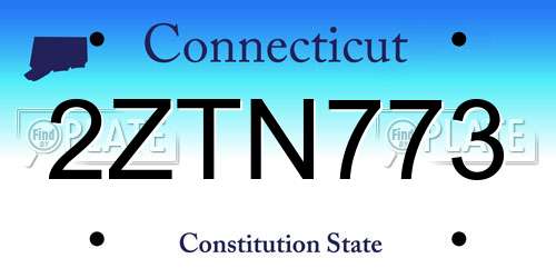 2ZTN773 Connecticut License Plate