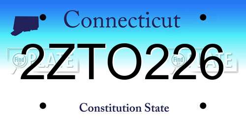 2ZTO226 Connecticut License Plate