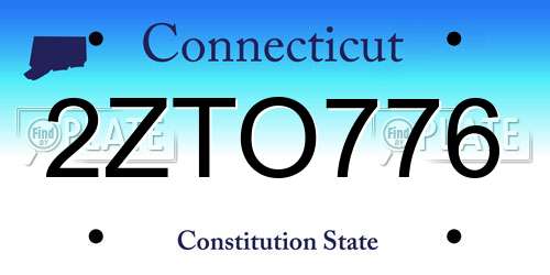 2ZTO776 Connecticut License Plate