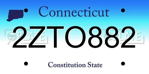 2ZTO882 Connecticut License Plate