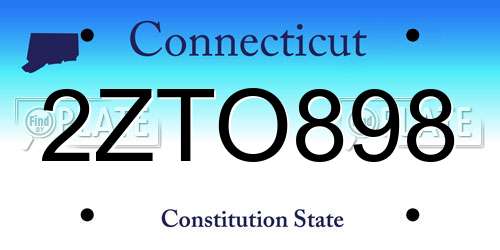 2ZTO898 Connecticut License Plate