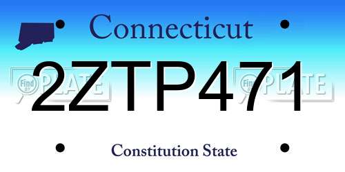 2ZTP471 Connecticut License Plate