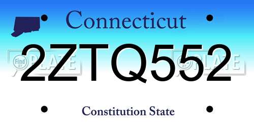 2ZTQ552 Connecticut License Plate