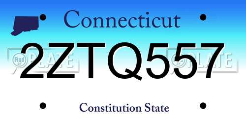 2ZTQ557 Connecticut License Plate