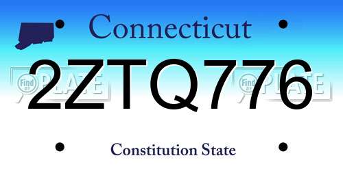 2ZTQ776 Connecticut License Plate