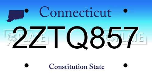 2ZTQ857 Connecticut License Plate