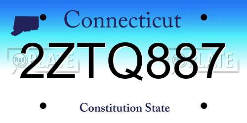 2ZTQ887 Connecticut License Plate