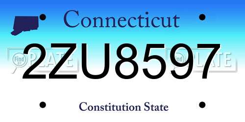 2ZU8597 Connecticut License Plate