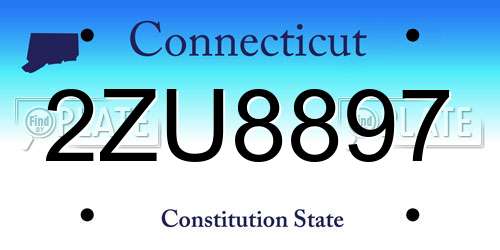 2ZU8897 Connecticut License Plate