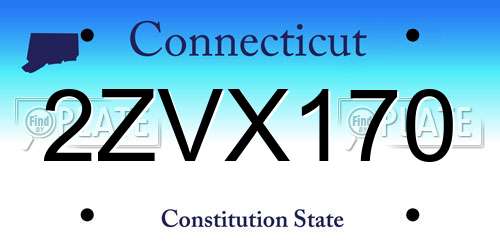 2ZVX170 Connecticut License Plate