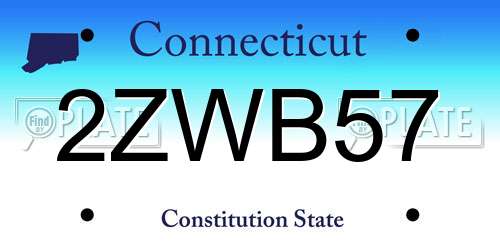 2ZWB57 Connecticut License Plate