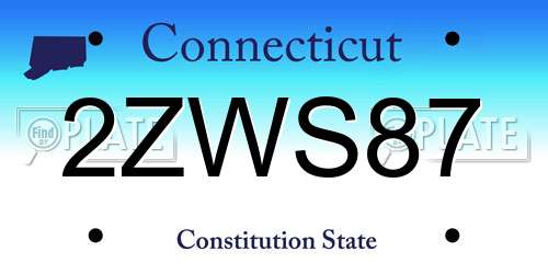 2ZWS87 Connecticut License Plate