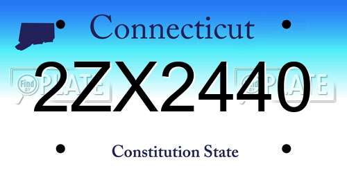 2ZX2440 Connecticut License Plate