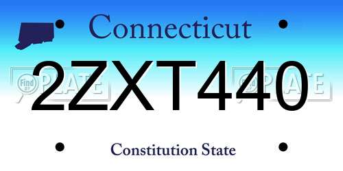 2ZXT440 Connecticut License Plate