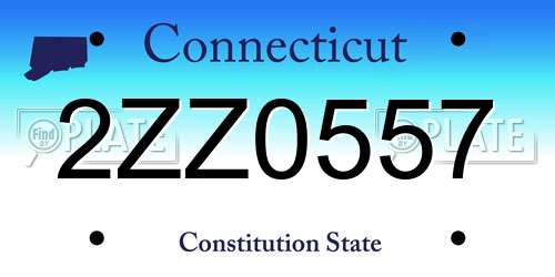 2ZZ0557 Connecticut License Plate