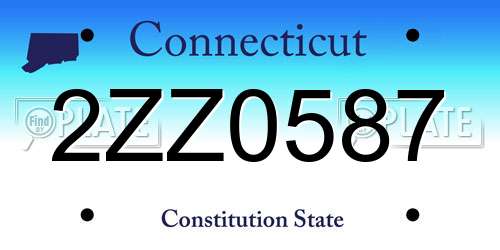 2ZZ0587 Connecticut License Plate