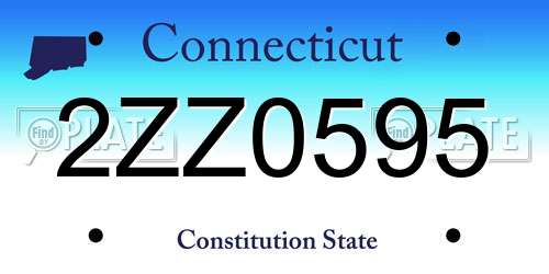 2ZZ0595 Connecticut License Plate