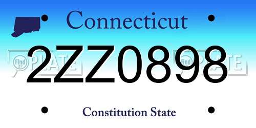 2ZZ0898 Connecticut License Plate