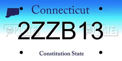 2ZZB13 Connecticut License Plate