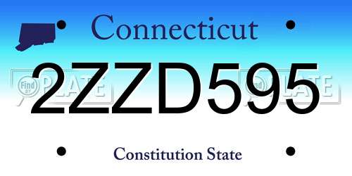 2ZZD595 Connecticut License Plate