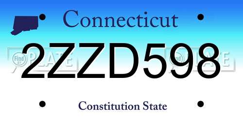 2ZZD598 Connecticut License Plate