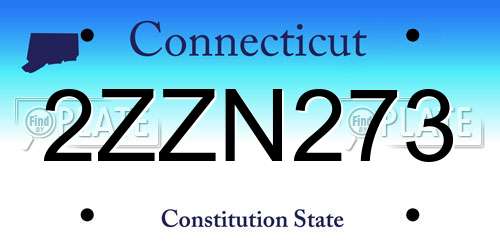 2ZZN273 Connecticut License Plate