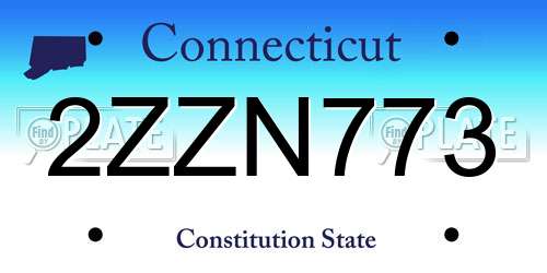 2ZZN773 Connecticut License Plate