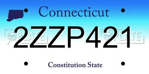 2ZZP421 Connecticut License Plate