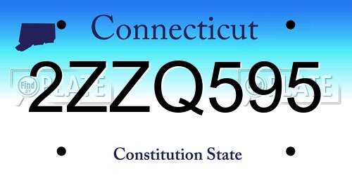 2ZZQ595 Connecticut License Plate
