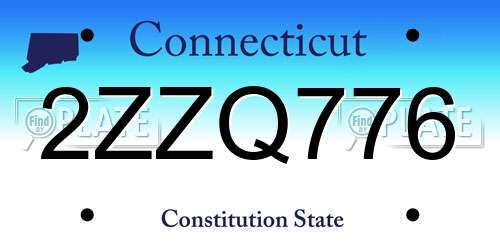 2ZZQ776 Connecticut License Plate