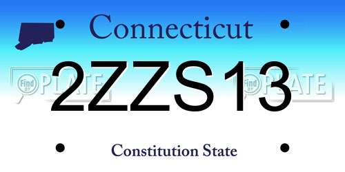 2ZZS13 Connecticut License Plate