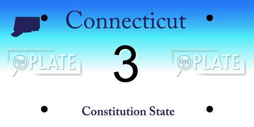 3 Connecticut License Plate