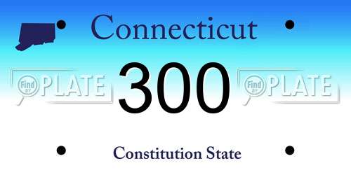 300 Connecticut License Plate