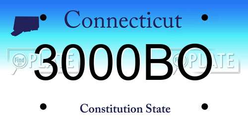 3000BO Connecticut License Plate
