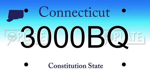 3000BQ Connecticut License Plate