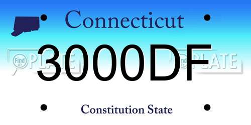 3000DF Connecticut License Plate