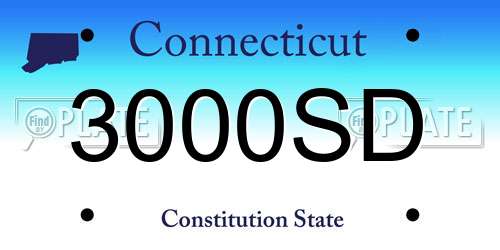 3000SD Connecticut License Plate